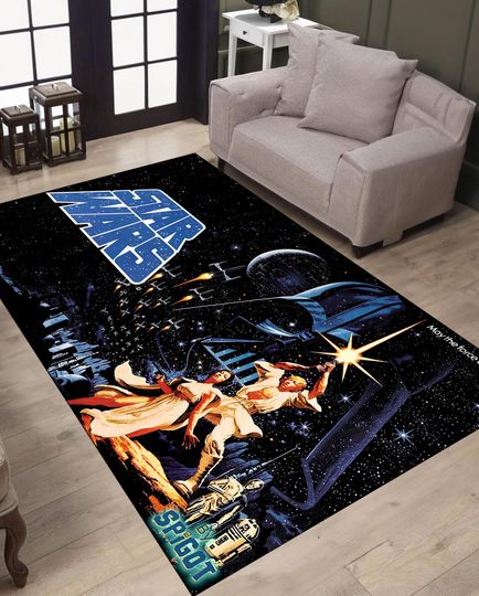 Darth Vader Rug: Star Wars Movie Decor, Velvety Soft Carpet