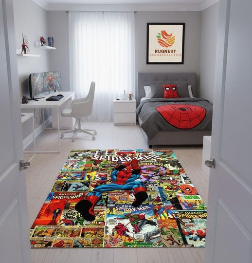 SpiderMan Movie Rug: Velvety Soft, Washable, Non-Slip Area Rug
