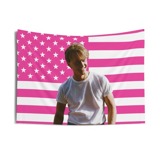 Discover Christopher Briney Smiling White Shirt Tapestries, Christopher Briney Pink Flag, Christopher Briney - Conrad Indoor Wall Tapestries