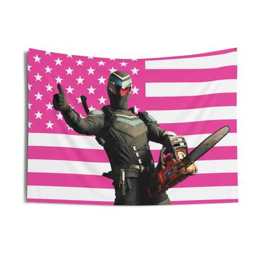 Discover Vigilante Chainsaw Tapestries, Vigilante Adrian Chase Pink Flag, Freddie Stroma - Vigilante Indoor Wall Tapestries