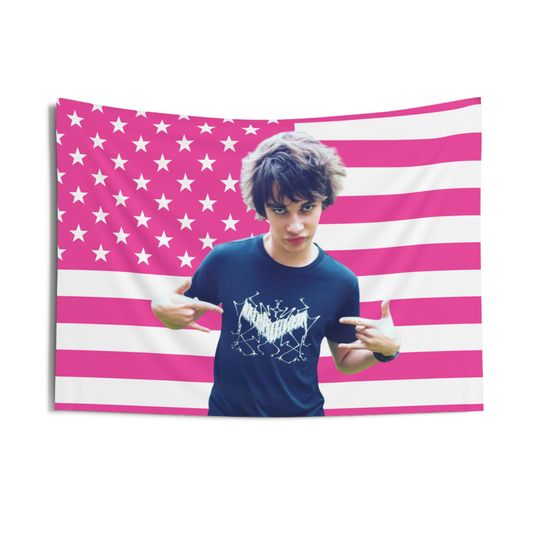 Discover Rodrick Heffley as Rodrick drumstick Tapestries, Devon Bostick Pink Flag, Rodrick Heffley Indoor Wall Tapestries