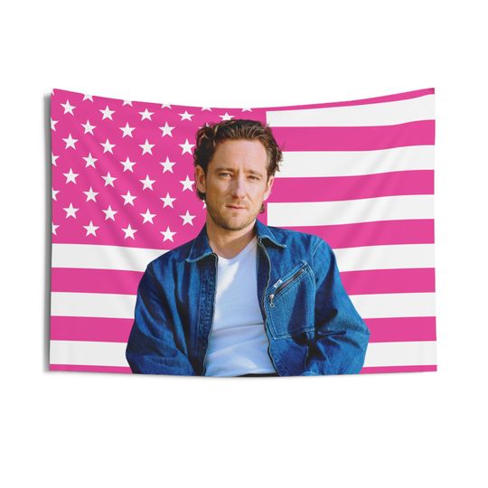 Discover Lewis Pullman denim jacket Tapestries, Lewis Pullman Pink Flag, Lewis Pullman Indoor Wall Tapestries