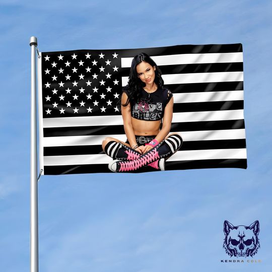 AJ Lee Black Flag Tapestry | Wrestling Entertainment Diva Wall Art | Wrestling Fan Decor | Custom U.S. Flag Poster | Bedroom & Dorm Wall Hanging