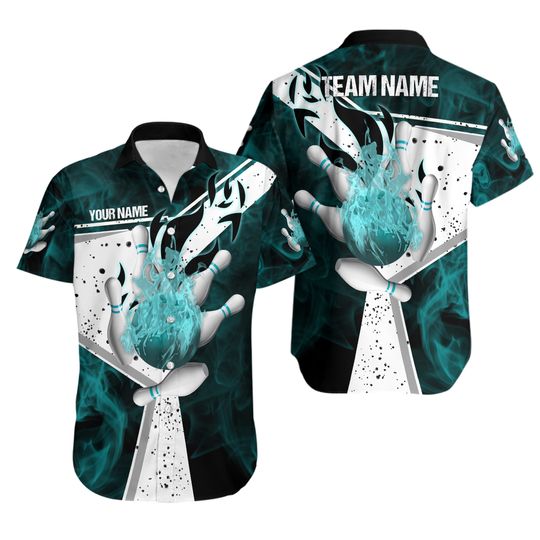 Personalized Bowling Hawaiian Shirt, Custom Bowling Team Name Shirt
