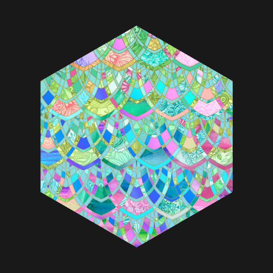 Art Deco Watercolor Patchwork Pattern 2 - Pattern - T-Shirt