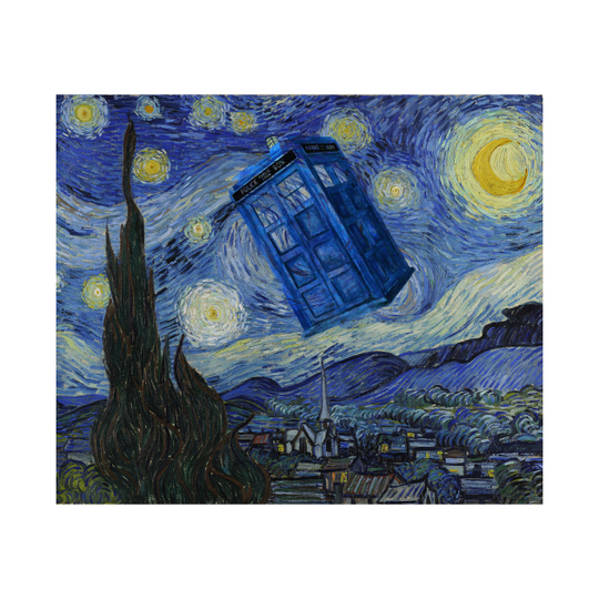 Starry Night Tardis - Tardis - T-Shirt