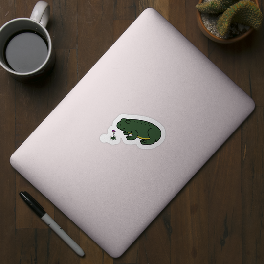 Peaceful Frog - Frog - Sticker