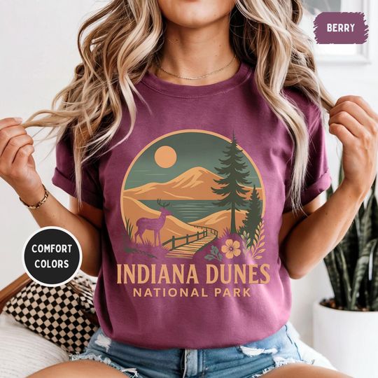 Discover Vintage Indiana Dunes National Park Comfort Colors T-shirt, Unisex Tee, Unique Gift, Outdoor Lover Shirt, Retro Graphic Tee, Nature Lover