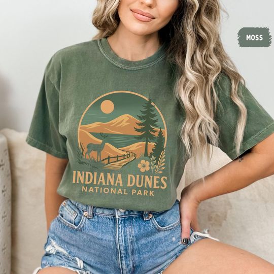 Discover Vintage Indiana Dunes National Park Comfort Colors T-shirt, Unisex Tee, Unique Gift, Outdoor Lover Shirt, Retro Graphic Tee, Nature Lover