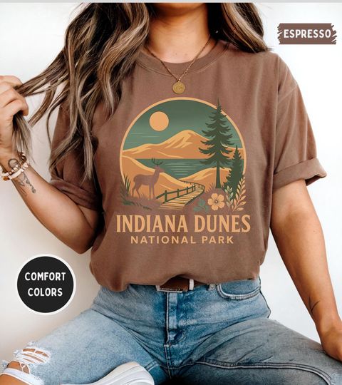 Discover Vintage Indiana Dunes National Park Comfort Colors T-shirt, Unisex Tee, Unique Gift, Outdoor Lover Shirt, Retro Graphic Tee, Nature Lover