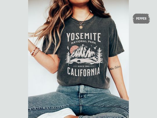 Discover Yosemite National Park Comfort Colors Shirt Vintage California Shirt Hiking tee Yosemite Family Trip Yosemite Park gift California Souvenir