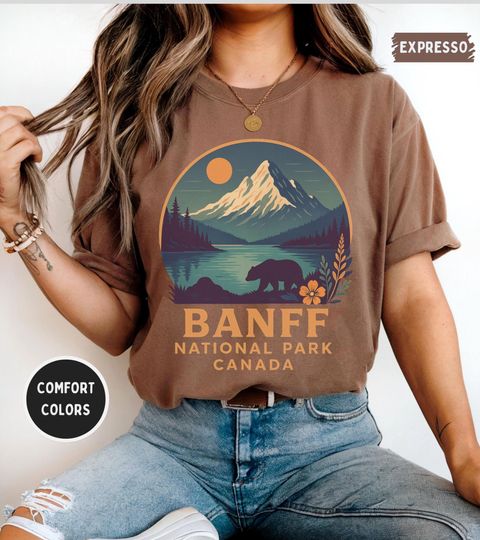 Discover Vintage Banff National Park T-shirt, Mountain Lover Gift, Outdoor Adventure Shirt, Nature Enthusiast