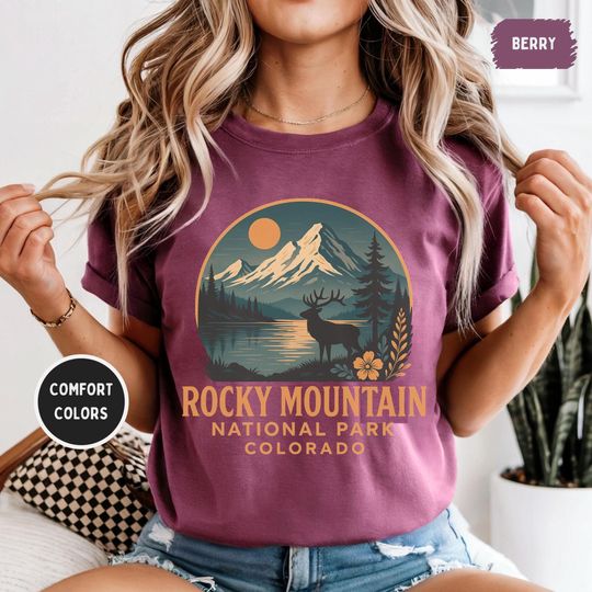 Discover Vintage Rocky Mountain National Park T-Shirt, Retro Nature Tee, Mountain Hike Shirt, Outdoors Adventure Top, Gift for Hiker, Vintage Tee