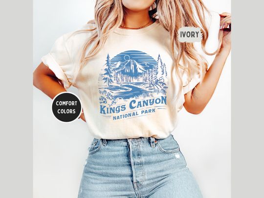 Discover Kings Canyon Comfort Colors Shirt, Unisex Tee for Nature Lovers, Mountain Graphic Tee, Vintage Style Tee, Travel Shirt, Adventure Shirt