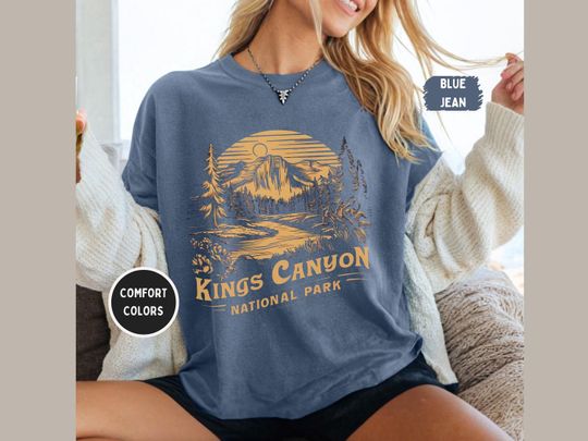 Discover Kings Canyon Comfort Colors Shirt, Unisex Tee for Nature Lovers, Mountain Graphic Tee, Vintage Style Tee, Travel Shirt, Adventure Shirt
