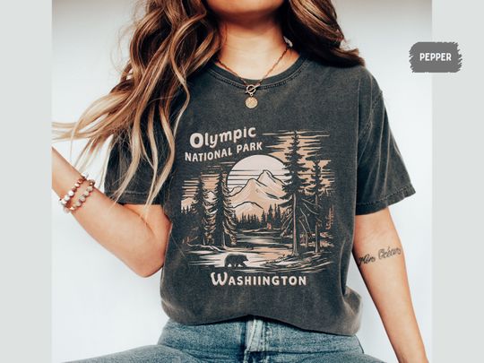 Discover Olympic National Park Shirt Washington Vintage Shirt Olympic Family Trip Pacific Northwest Tee Olympic Park gift Washington State Souvenir