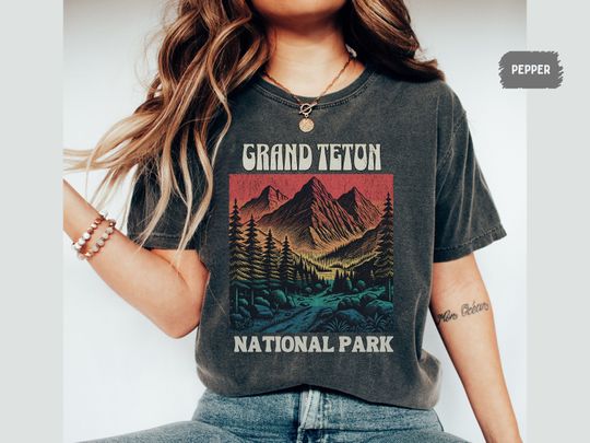 Discover Grand Teton National Park Shirt, Retro Wyoming Souvenir Shirt, Vintage Grand Teton National Park Hiking Gifts, Mountain Shirt