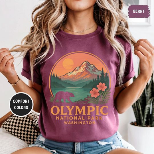 Discover Vintage Olympic National Park T-shirt, Nature Lover Gift, Outdoors Hiking Tee, Mountain Adventure Shirt