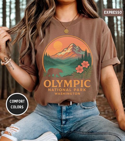 Discover Vintage Olympic National Park T-shirt, Nature Lover Gift, Outdoors Hiking Tee, Mountain Adventure Shirt