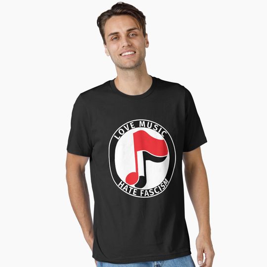 Discover Antifa logo   love music hate fascism classic t shirt Essential T-Shirt