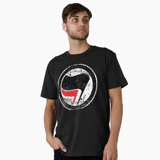 Discover Antifa Red and Black Flag  Premium T-Shirt