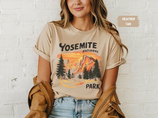 Discover Vintage Yosemite shirt California T shirt Yosemite National Park Sweatshirt Yosemite Retro Hiking Tshirt Yosemite Crewneck Granola Girl gift
