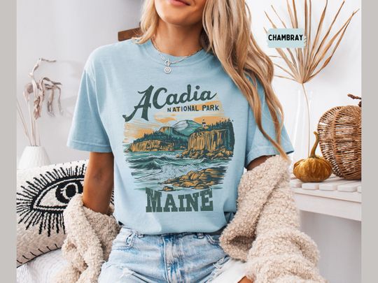 Acadia National Park shirt, Vintage Maine tshirt, Acadia National Park gifts, Retro Maine Shirt, Acadia Park Souvenir Tee