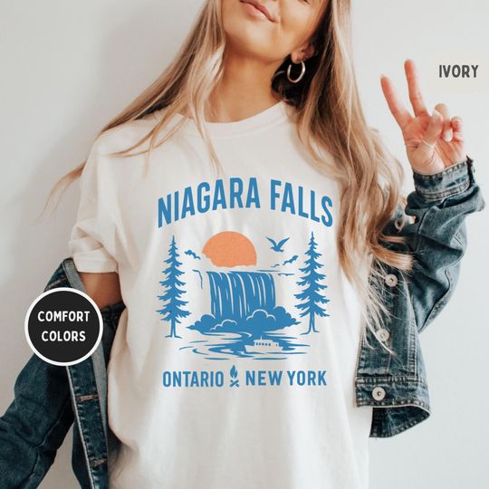 Discover Vintage Niagara Falls Comfort Colors T-shirt, Retro Tee, Unisex Shirt, Tourist Gift, Vacation Apparel Ontario Canada Shirt, Buffalo New York