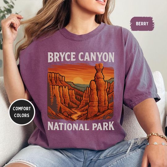 Discover Retro Bryce Canyon Garment-Dyed T-shirt, Vintage Comfort Colors Tee, Unisex Vintage Shirt, Casual Retro Tee, Bryce Canyon National Park