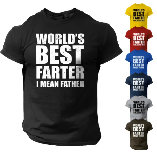 Discover Funny Dad T-Shirt, World's Best Farter I Mean Father, 3D Graphic Tee
