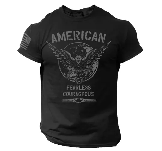 American Men's 3D T-Shirt Fearless Courageous USA Warrior Rogue Style
