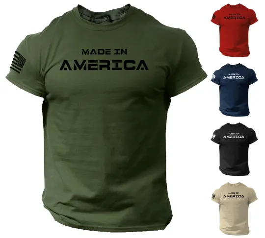 Discover Made in America T Shirt USA Flag Military Patriotic Tee