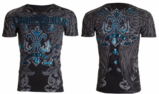 Discover Xtreme Couture by Affliction Men's T-Shirt SANDSTONE Black Biker Cross S-5XL