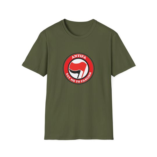 Discover Antifa Logo Unisex Softstyle T-Shirt