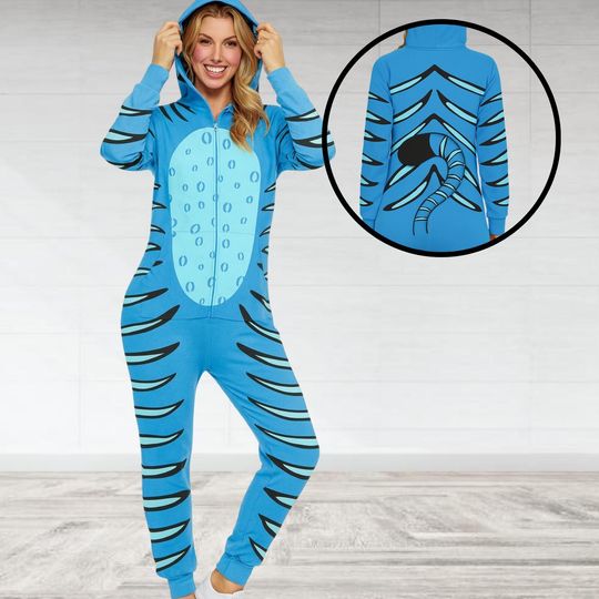 Discover Kpop Demon Hunters Tiger Onesies Jumpsuit, Derpy Tiger Costume Onesies, Derpy Tiger Cosplay Onesies Hoodie, Blue Tiger Adult