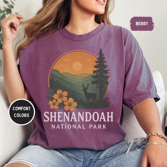Discover Vintage Shenandoah National Park Comfort Colors Unisex T-shirt, Retro Hiking Tee, Rustic Nature Lover Gift, Outdoor Adventure Shirt, Youth