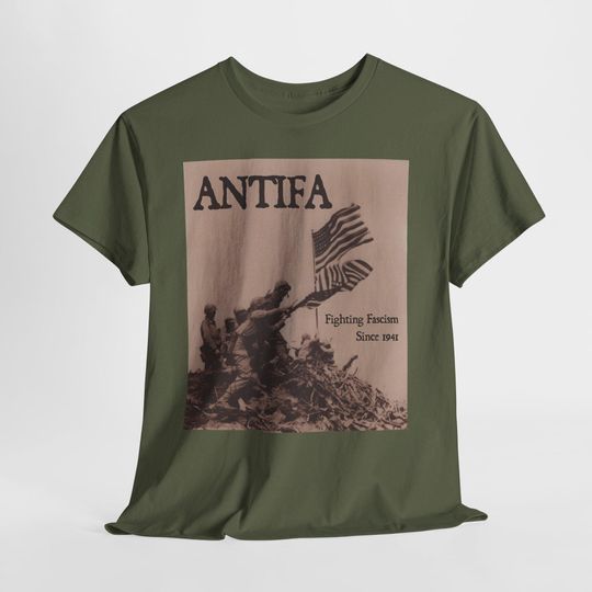 Discover ANTIFA Fighting Fascism Since 1941 T-Shirt | V.2 | WWII Soldiers Protest Tee | Anti Fascist Political Shirt | Reclaim Liberty Graphic Top