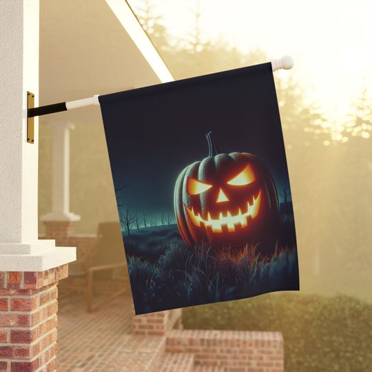 Discover Halloween Jack-O-Lantern Pumpkin Garden Flag Spooky Primitive Halloween Halloween Decorations Art House Banner Exterior Decor Scary Holiday