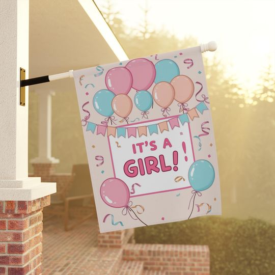 Discover Banner Celebratory Balloons It's a Girl Garden & House Decor Baby Shower Decorations, Gender Reveal Party Baby Arrival Celebration New Mom