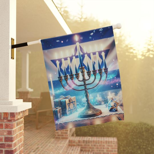 Discover Hanukkah House Flag, Holiday Decor Art Banner, Exterior Decoration Happy Holiday, House Sign, Garden Decor, Jewish Festivities Flag