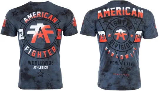 Discover American Fighter Men's 3D T-Shirt Silver Lake Multicolor Biker MMA