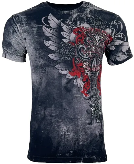 Discover Xtreme Couture Affliction Men's T-Shirt Salvation Black Wings Cross
