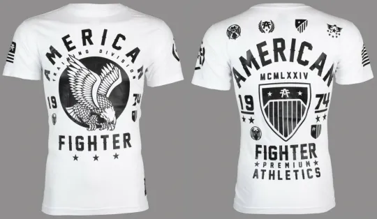 American Fighter Fort Hays White Athletic Men's Crewneck T-Shirt