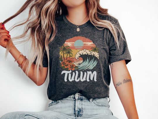 Discover Tulum shirt, Retro Tulum T shirt, Beach tshirt, Tulum gift for her, Tulum Vacation, Beachy t shirt Summer Gifts Surf tshirt Tulum Sweatshirt