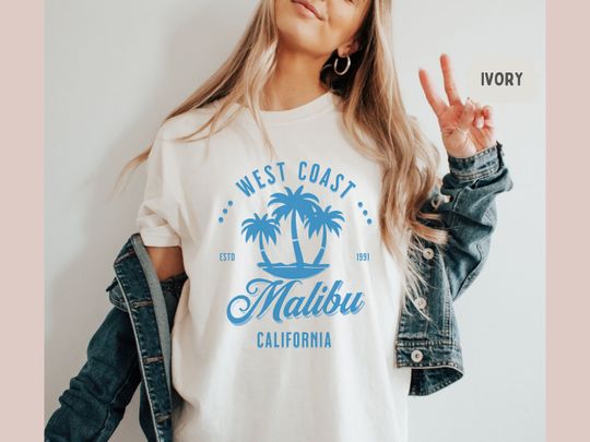 Malibu Beach Shirt, West Coast Shirt, Beachy Shirt Coconut Girl California Beach Shirt, Summer Malibu Shirt Gift For Her