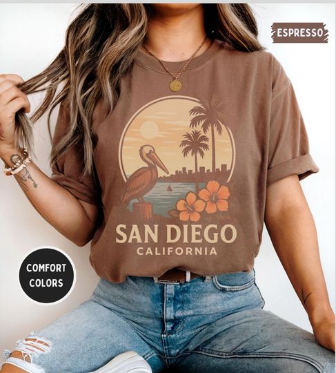 Vintage San Diego California T-Shirt, Beach Lover Gift
