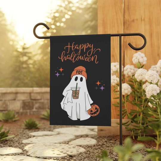 Discover Subtle Fuck Trump Garden Flag,funny halloween flag, Liberal Outdoor Halloween Decor, anti maga flag,Anti Trump Banner,Coffee Ghost