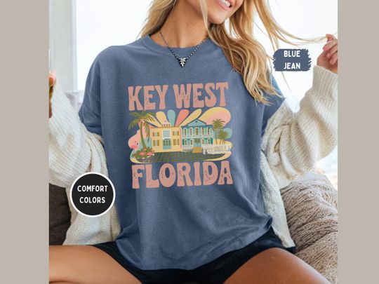 Discover Comfort Colors Key West Florida T-shirt, Key West Shirt, Key West Florida Tee, Beach Shirt, Vacation Shirt Florida Souvenir Beach Trip gift
