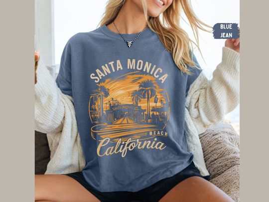 Discover Santa Monica California Comfort Colors shirt, California Shirt Beach shirt Vacation tee Los Angeles Apparel Santa Monica Souvenir Gift Ideas