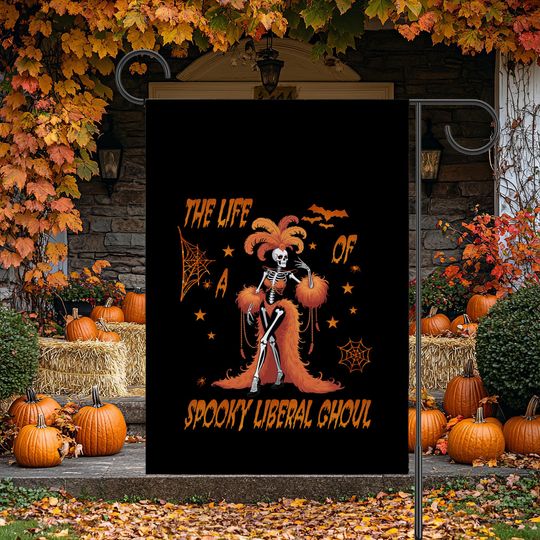 Discover Spooky Liberal Ghoul Garden Flag, House Flag, Halloween Decor, Anti Trump Flag, Subtle F Trump